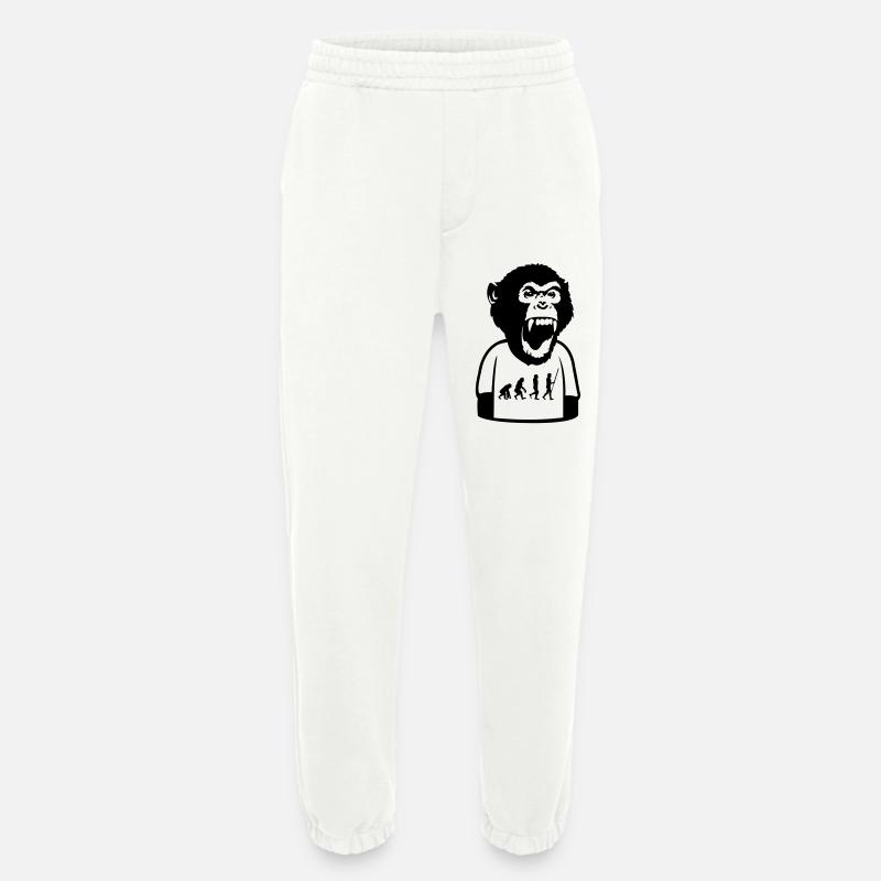 Monkey Evolution - Heavyweight Jogging Pants - made by SPREAD  - OFF WHITE