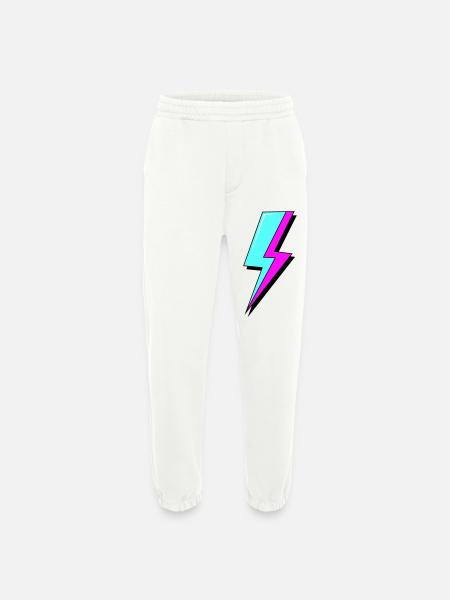 Psychedelic Neon Lightning - Heavyweight Jogging Pants - made by SPREAD - OFF WHITE