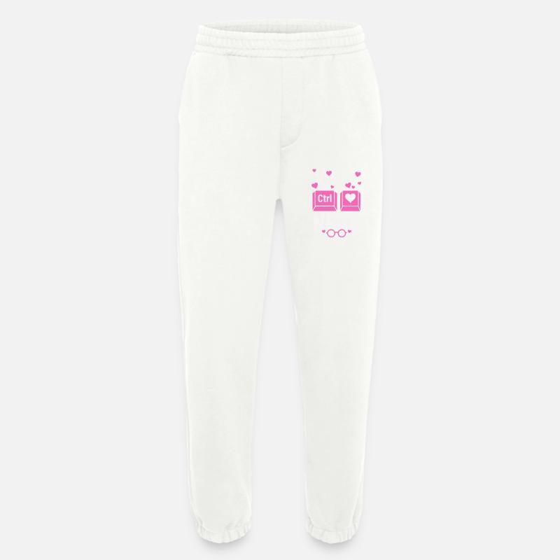 Love Nerd CTRL - Coeur - Pantalon de jogging bio épais fabriqué en UE - OFF WHITE