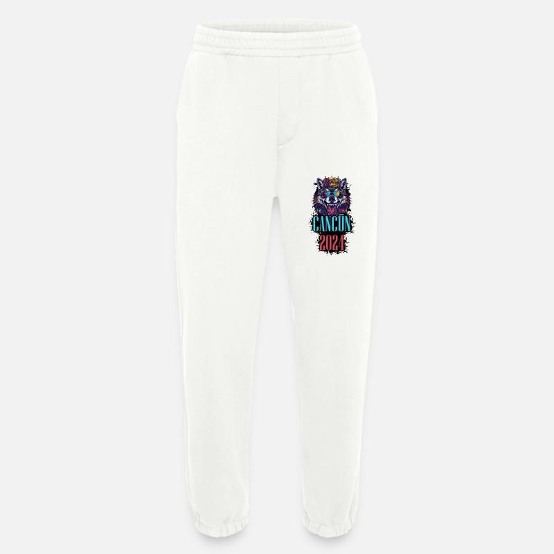 Cancun 2024 Vacation Wolf - Heavyweight Jogging Pants - made by SPREAD  - OFF WHITE