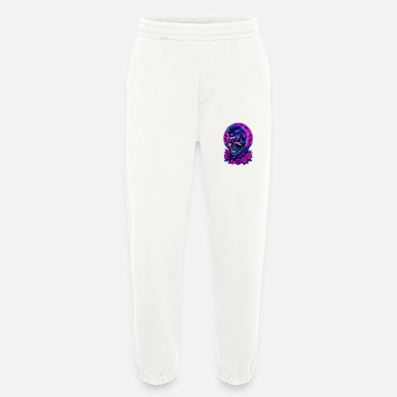 Neon Gothic Skull mit Kopfhörern - Heavyweight Jogginghose - made by SPREAD  - OFF WHITE
