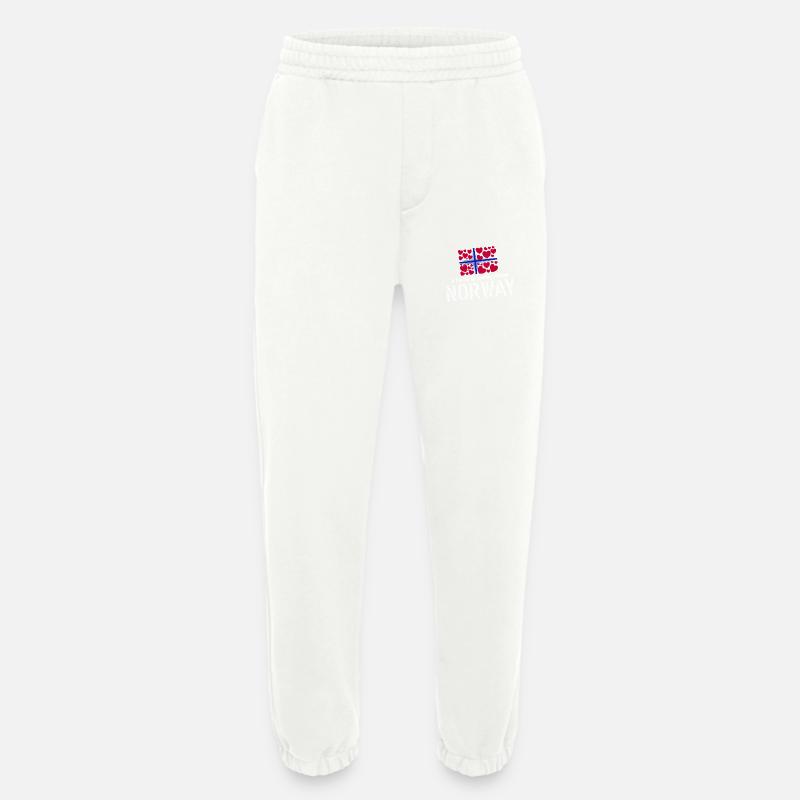 Norway norge - Heavyweight Jogging Pants - made by SPREAD  - OFF WHITE