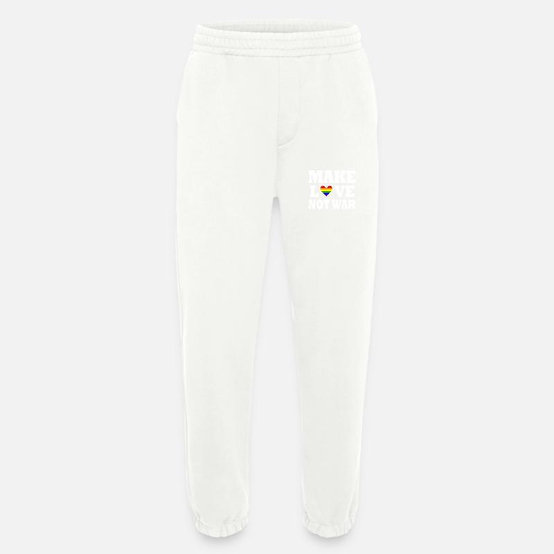 Make love not war - Heavyweight Jogging Pants - made by SPREAD  - OFF WHITE