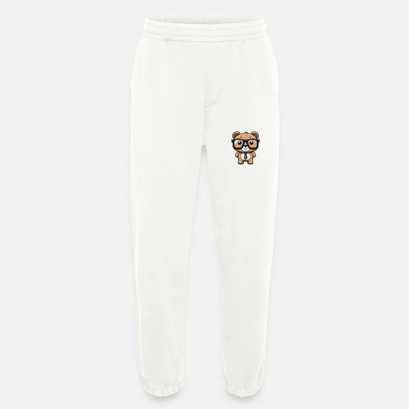 Nerdiger Bär mit Brille - Heavyweight Jogginghose - made by SPREAD  - OFF WHITE