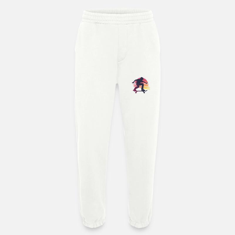 Skateboard Sunset Silhouette - Heavyweight Jogging Pants - made by SPREAD  - OFF WHITE