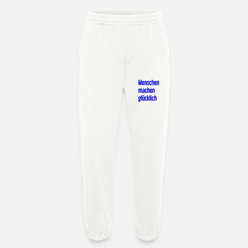 Menschen machen glücklich – Positives Statement - Heavyweight Jogginghose - made by SPREAD  - OFF WHITE