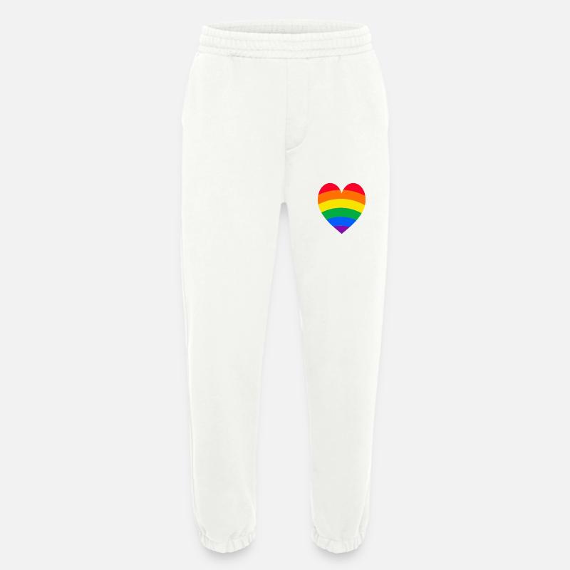 Regenbogen-Herz - Heavyweight Jogginghose - made by SPREAD  - OFF WHITE