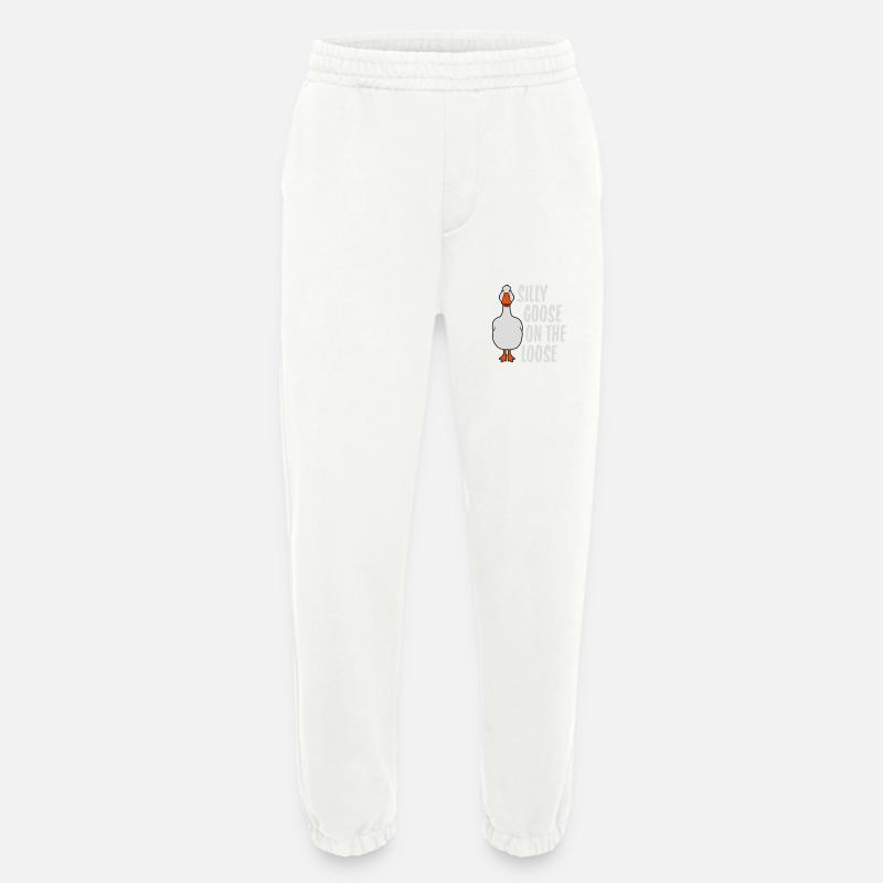 goose on the loose - Heavyweight Jogging Pants - made by SPREAD  - OFF WHITE