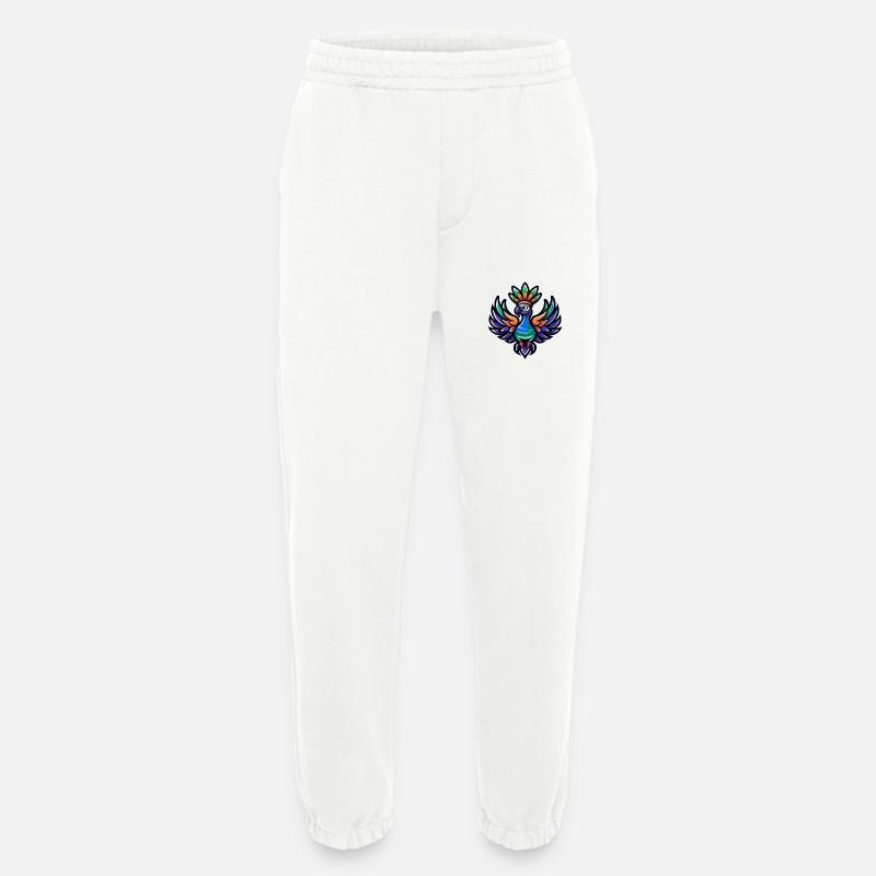 Pfau Vogel Comic Krone - Heavyweight Jogginghose - made by SPREAD  - OFF WHITE