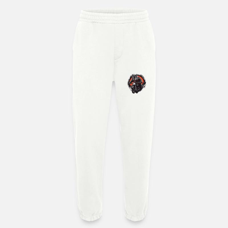 Wolf Motorcycle Biker Beast - Heavyweight Jogging Pants - made by SPREAD  - OFF WHITE