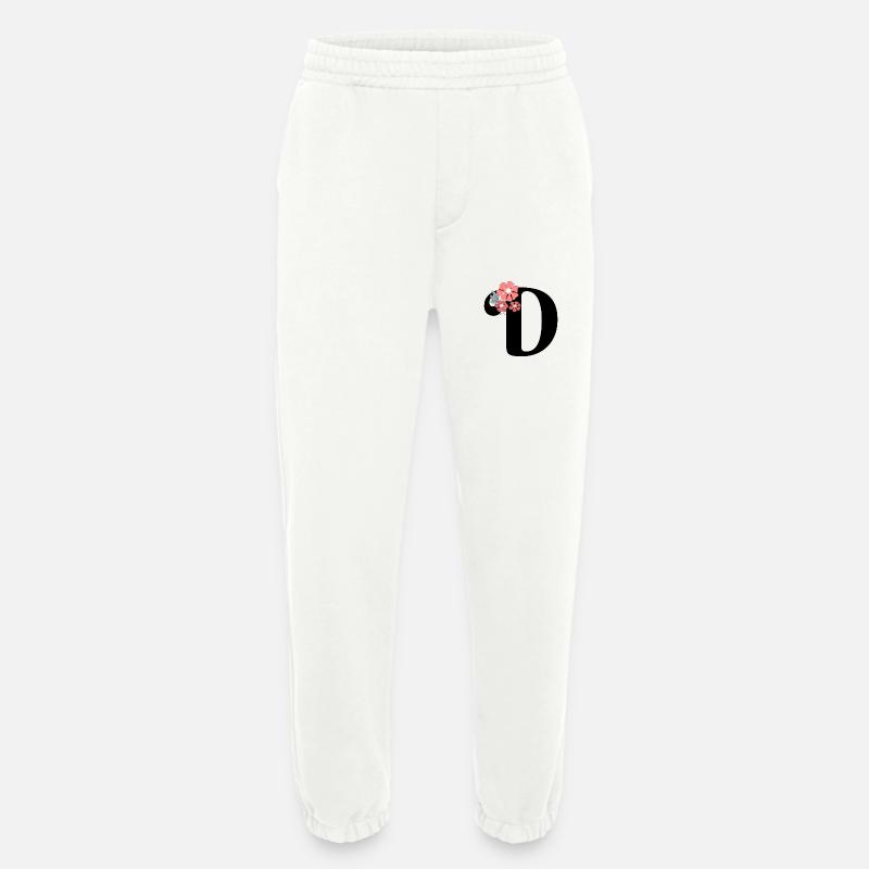 Minimalistischer Blumenbrief - Heavyweight Jogginghose - made by SPREAD  - OFF WHITE