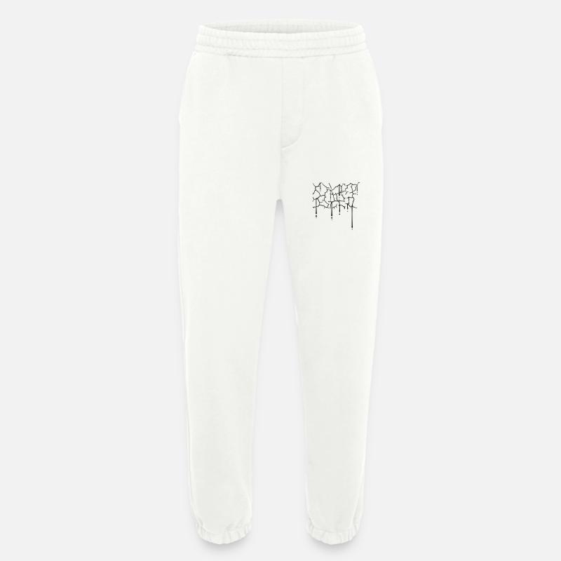Drops Cracks Pattern Texture - Heavyweight Jogging Pants - made by SPREAD  - OFF WHITE