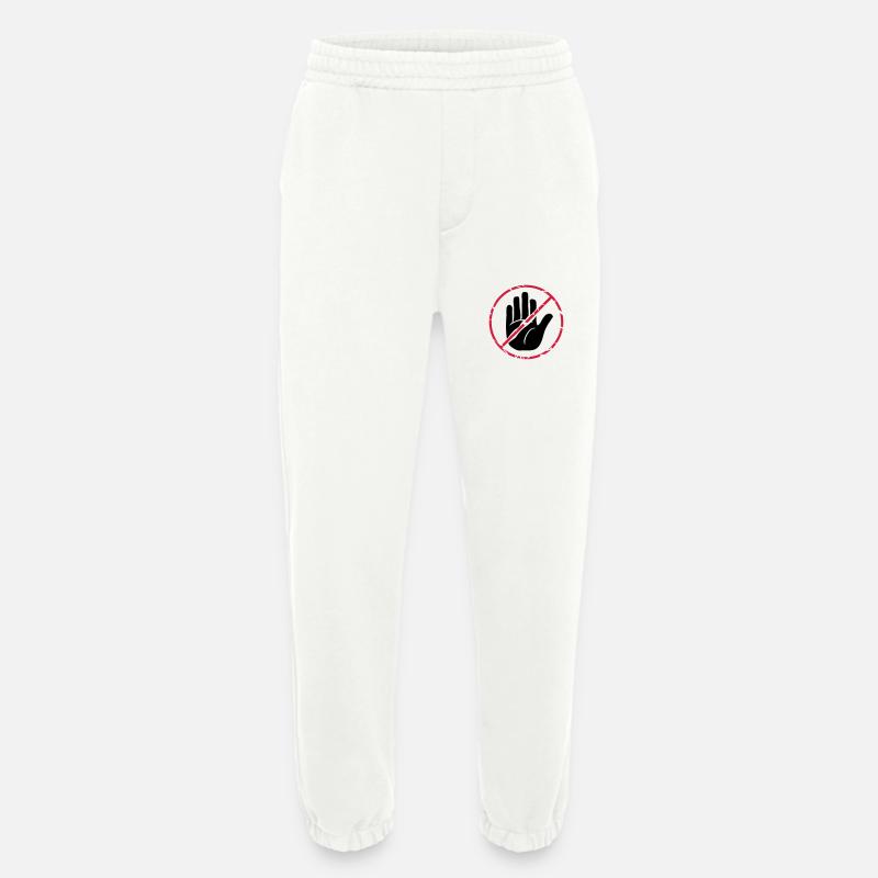 Stop Zeichen Hand durchgestrichen - Heavyweight Jogginghose - made by SPREAD  - OFF WHITE