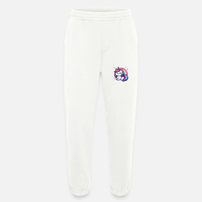 Regenbogen Einhorn Katze - Heavyweight Jogginghose - made by SPREAD  - OFF WHITE