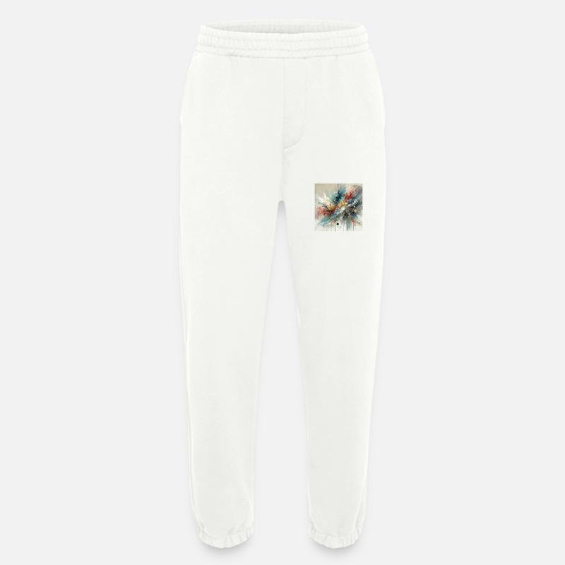 Dynamischer Fluss - Abstraktes Gemälde - Heavyweight Jogginghose - made by SPREAD  - OFF WHITE