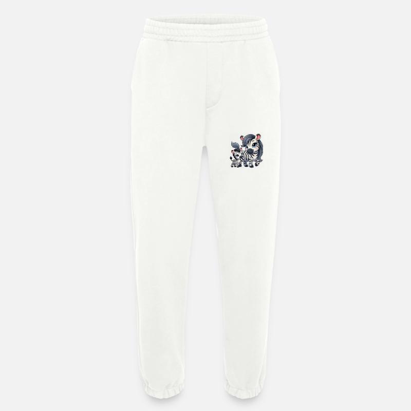 Zebra-Mutter mit Kind - Heavyweight Jogginghose - made by SPREAD  - OFF WHITE