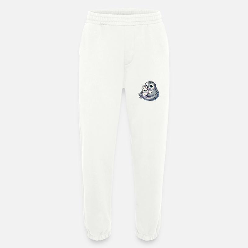 Robbenmutter mit Kind - Heavyweight Jogginghose - made by SPREAD  - OFF WHITE