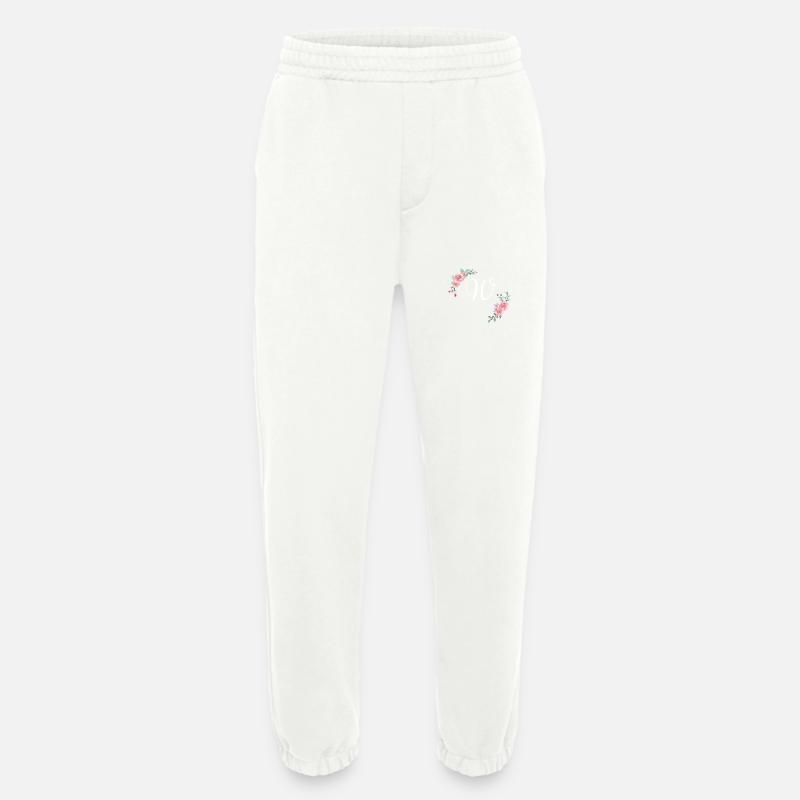 Rosa Blumenbuchstabe w - Heavyweight Jogginghose - made by SPREAD  - OFF WHITE