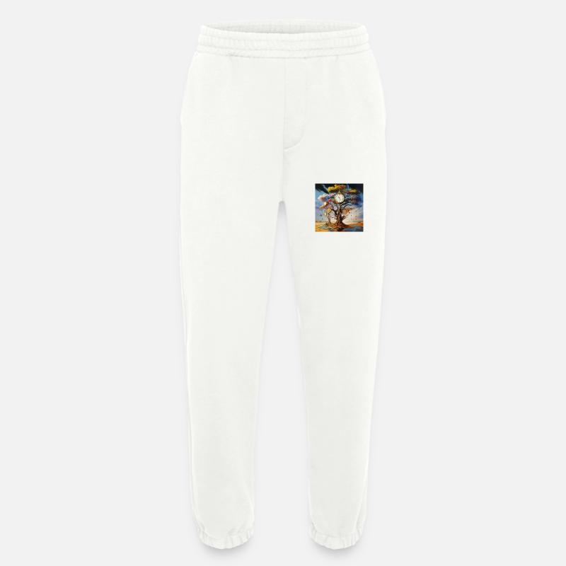 Clocks Tree Time Landscape Surreal - Heavyweight Jogging Pants - made by SPREAD  - OFF WHITE