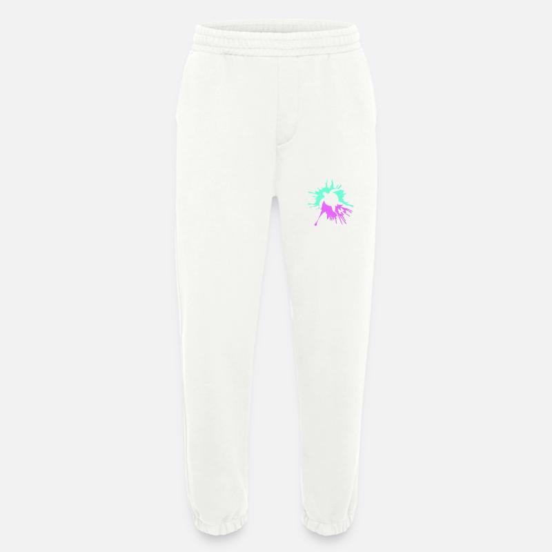 Water turtle paint splash drops - Heavyweight Jogging Pants - made by SPREAD - OFF WHITE