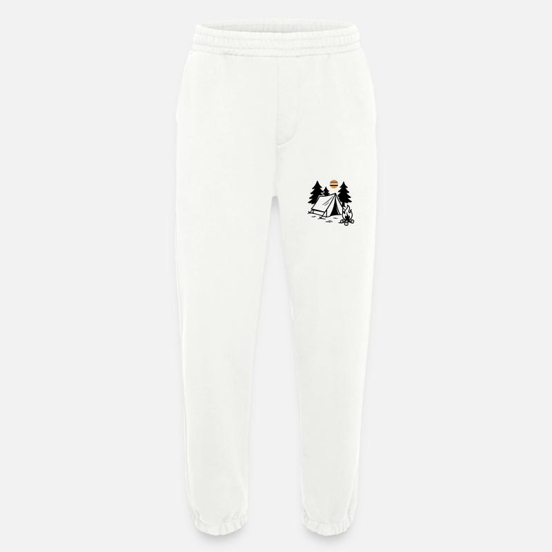 Zelt Lagerfeuer Camping - Heavyweight Jogginghose - made by SPREAD  - OFF WHITE