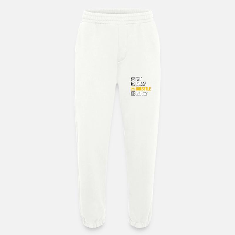 Manger Dormir Lutter Répéter - Pantalon de jogging bio épais fabriqué en UE - OFF WHITE