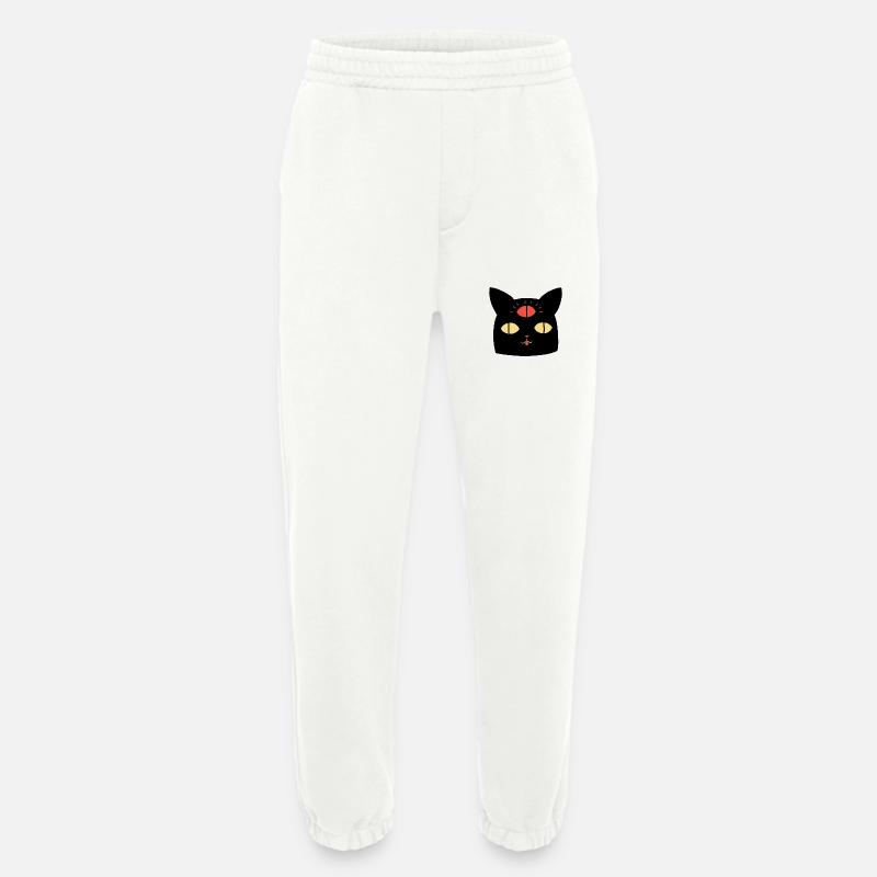 Cat and Third Eye - Heavyweight Jogging Pants - made by SPREAD - OFF WHITE