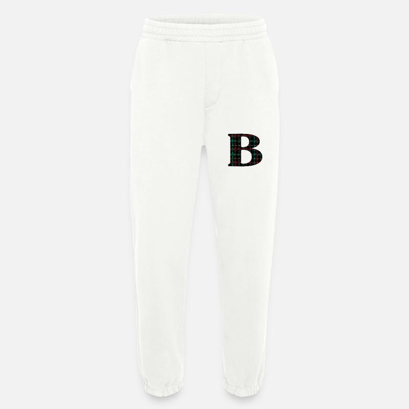 Monogrammiert b Schottischer Tartan - Heavyweight Jogginghose - made by SPREAD  - OFF WHITE