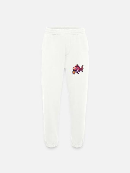 Piranha Fish Beer Pixel - Heavyweight Jogging Pants - made by SPREAD  - OFF WHITE
