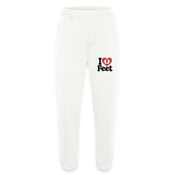 I Love Feet – Lustiges Fußpflege Motiv - Heavyweight Jogginghose - made by SPREAD  - OFF WHITE - Vorne