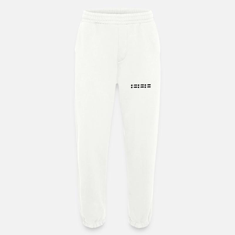 Line Dots Point Shapes Pattern - Heavyweight Jogging Pants - made by SPREAD  - OFF WHITE