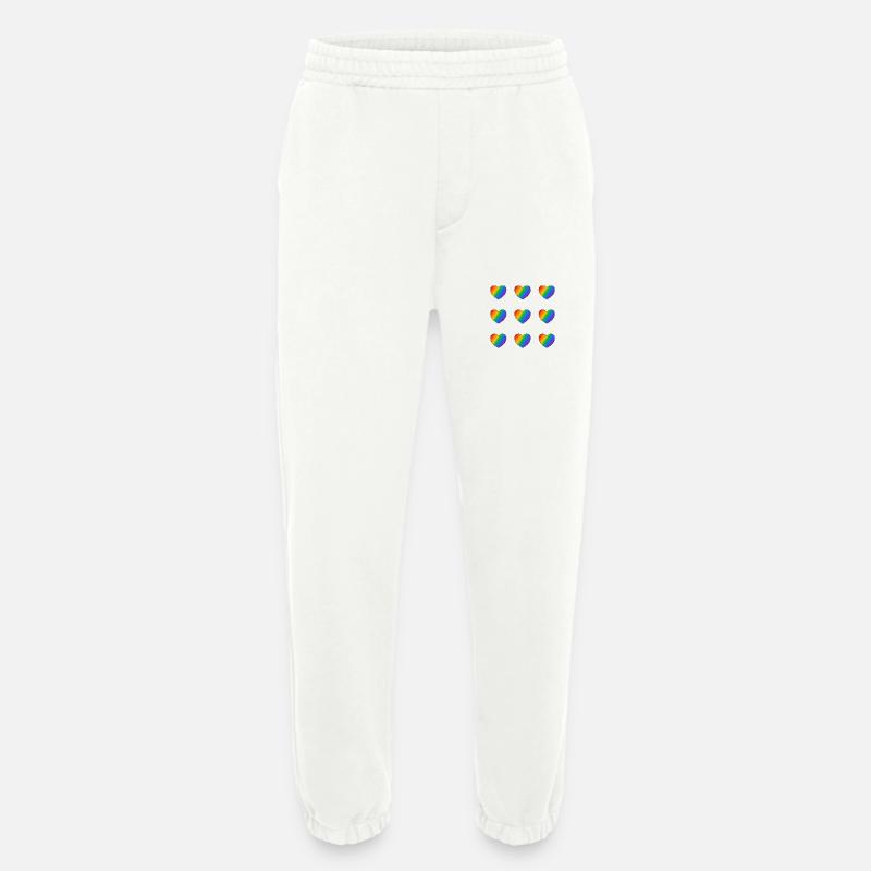 Rainbow hears - Heavyweight Jogging Pants - made by SPREAD  - OFF WHITE
