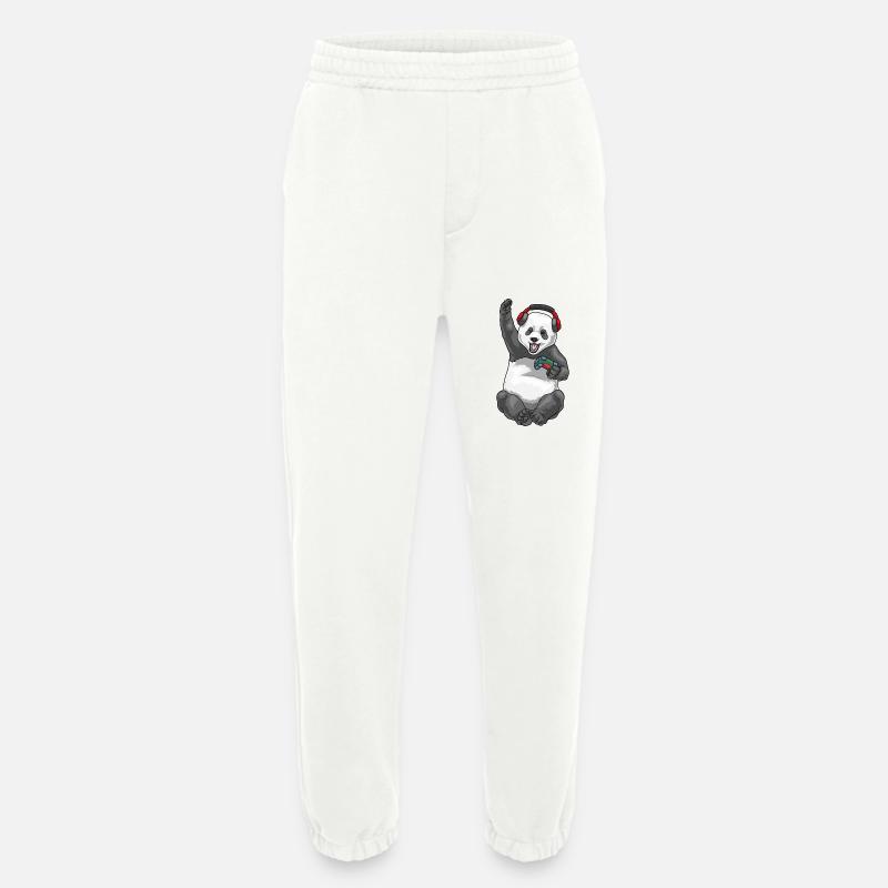 Panda Gamer Controller - Heavyweight Jogging Pants - made by SPREAD - OFF WHITE