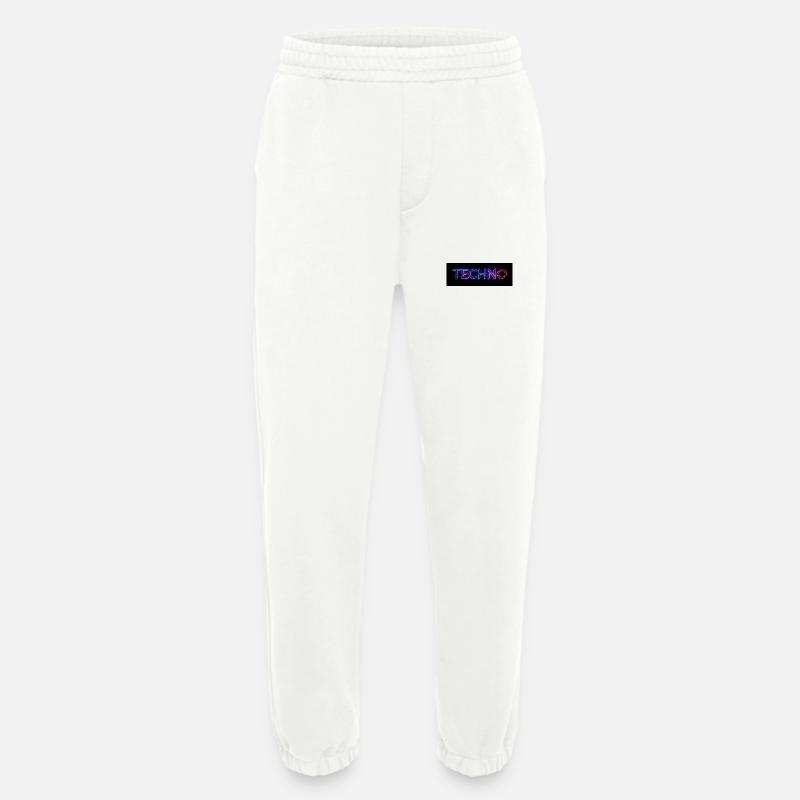 Techno Neon Glitch Text - Heavyweight Jogginghose - made by SPREAD  - OFF WHITE