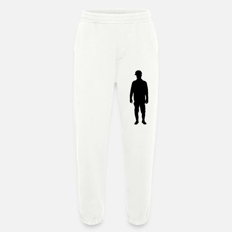 Construction Site Superintendent – Ground - Heavyweight Jogging Pants - made by SPREAD  - OFF WHITE