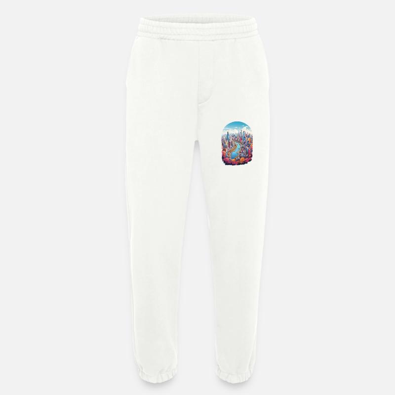 Paysage urbain - Pantalon de jogging bio épais fabriqué en UE - OFF WHITE