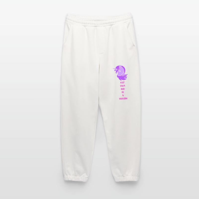 Licorne Restez calme Pantalon de jogging bio épais fabriqué en UE