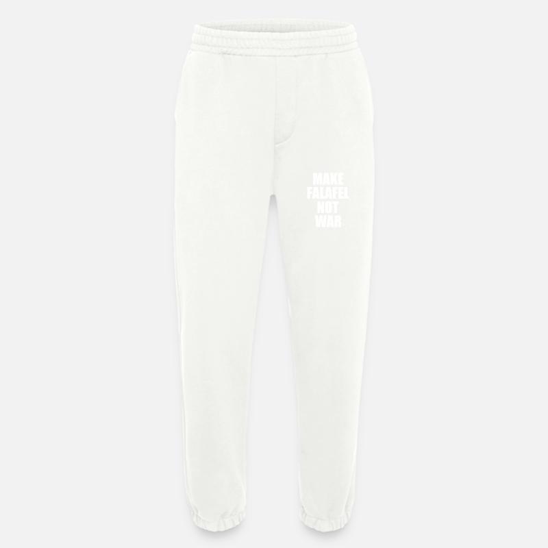 Make falafel not war - Heavyweight Jogging Pants - made by SPREAD  - OFF WHITE