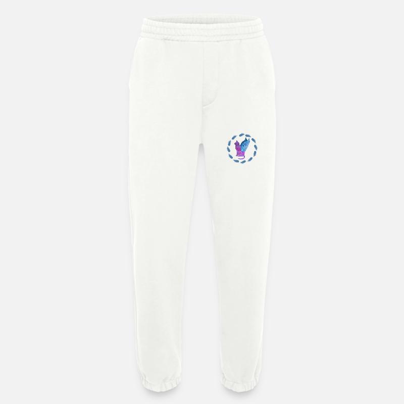 Ange chat E 62 - Pantalon de jogging bio épais fabriqué en UE - OFF WHITE