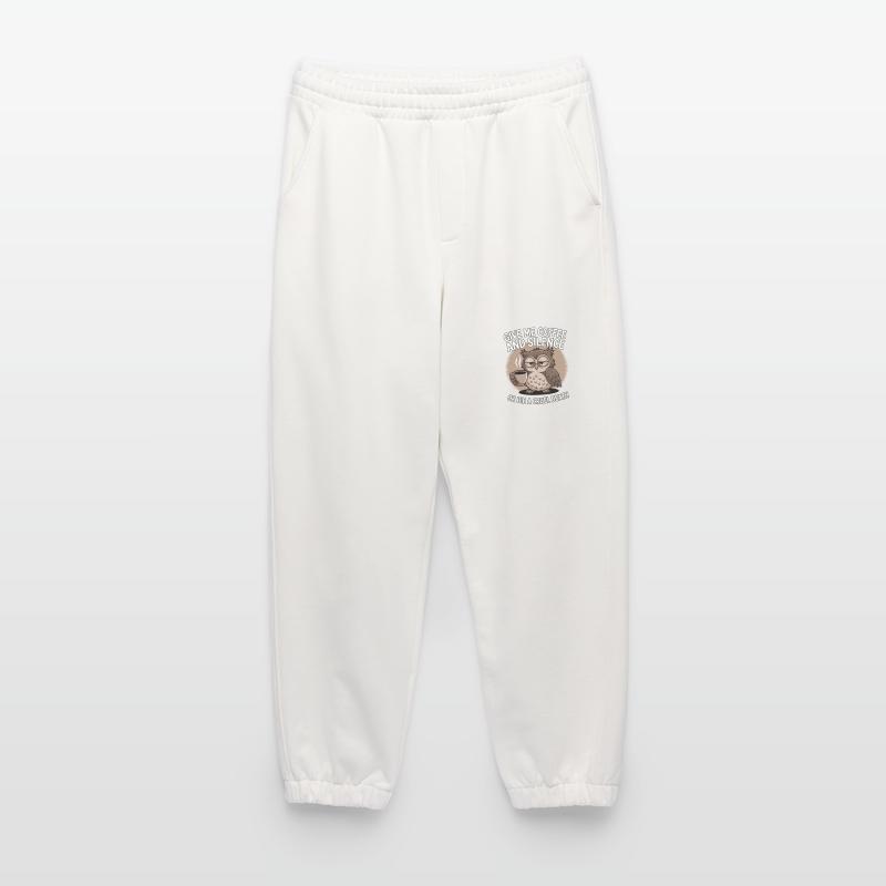 Kaffee Eule - geb mir Kaffee und Stille oder stirb Heavyweight Jogginghose - made by SPREAD 