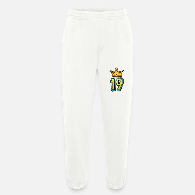 19 Number Crown - Heavyweight Jogging Pants - made by SPREAD  - OFF WHITE