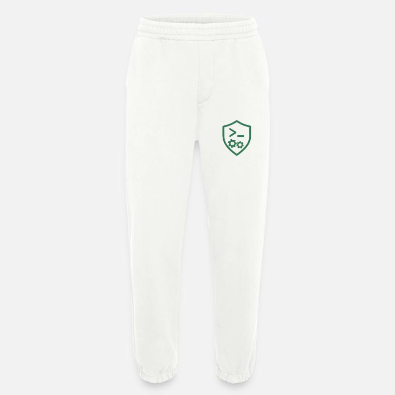 Bouclier de code avec engrenages - Pantalon de jogging bio épais fabriqué en UE - OFF WHITE