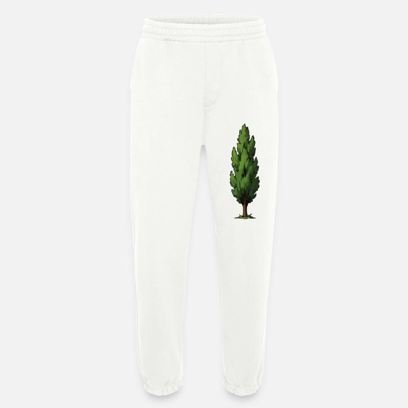 Stylized Green Tree Shape - Heavyweight Jogging Pants - made by SPREAD - OFF WHITE