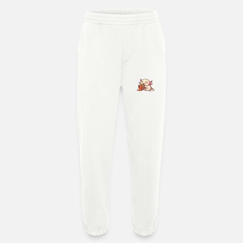 Axolotl Eats Lasagna Comic - Heavyweight Jogging Pants - made by SPREAD  - OFF WHITE