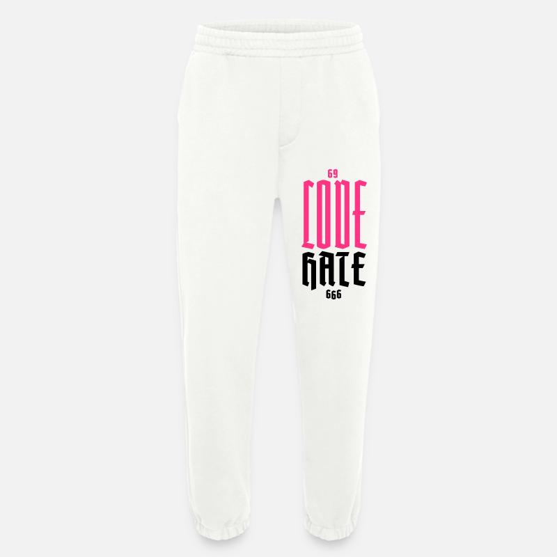 Gothique Néon CODE Vertical - Pantalon de jogging bio épais fabriqué en UE - OFF WHITE