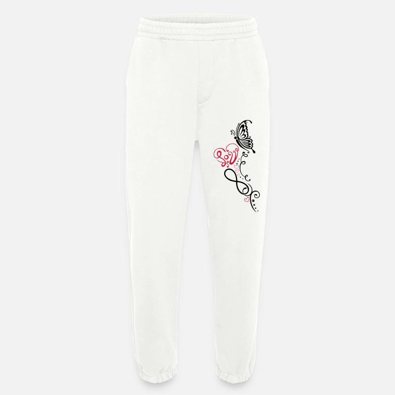 Herz mit Schmetterling, infinity - Heavyweight Jogginghose - made by SPREAD  - OFF WHITE