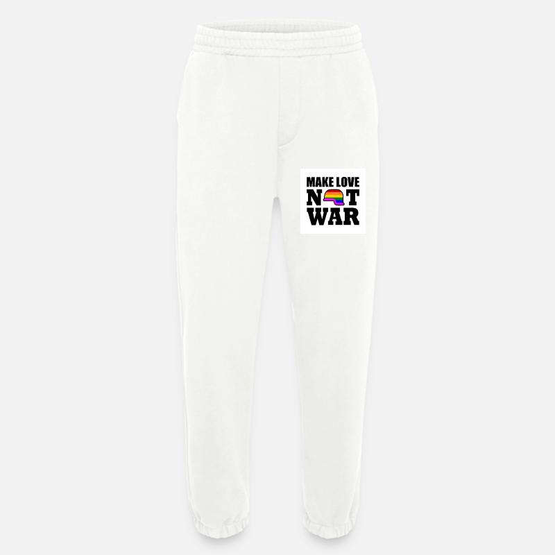 Make love not war - Heavyweight Jogging Pants - made by SPREAD - OFF WHITE