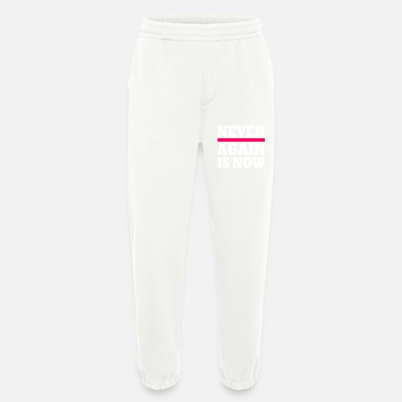 Never again is now - Pantalon de jogging bio épais fabriqué en UE - OFF WHITE