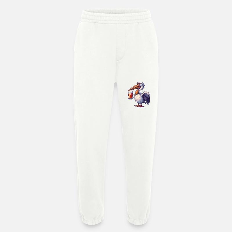 Pelikan Vogel Pixel Bier - Heavyweight Jogginghose - made by SPREAD  - OFF WHITE