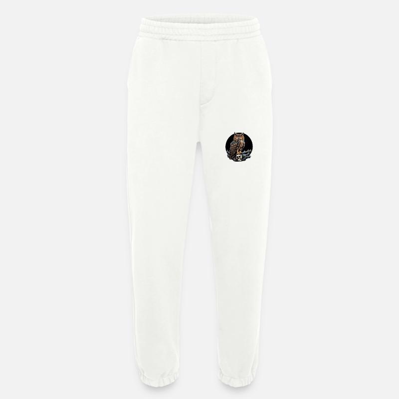 Owl sitting on sculls - Heavyweight Jogging Pants - made by SPREAD  - OFF WHITE